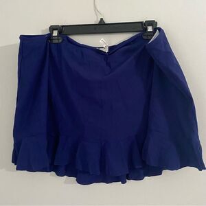 Profile by Gottex Plus Size Ruffled Swim Skirt Skirtini Blue 24W
